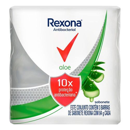Kit Sabonete Rexona Antibacteriano Aloe com 3 Unidades com 84g