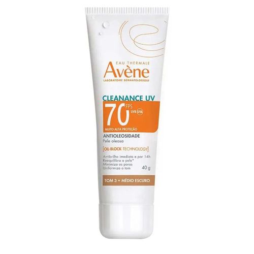 Protetor Solar Facial Avène Cleanance UV Fps 70 Tom Escuro 40g