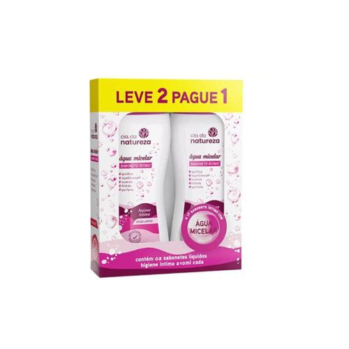 Sabonetes Íntimos Água Micelar Cia da Natureza Pague 1 e Leve 2 Unidades com 210ml