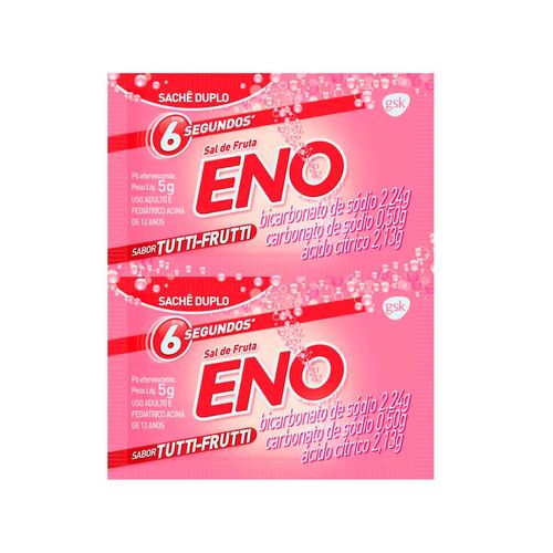 Sal de Frutas Eno Pó Efervescente de Uso Oral Sabor Tutti-Frutti com 2 Envelopes com 5g