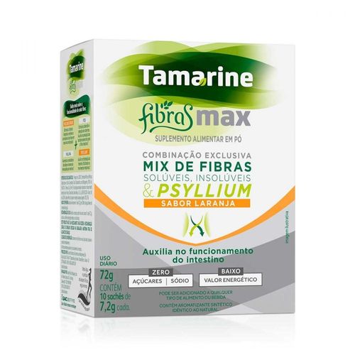 Tamarine Fibras Max em Pó Sabor Laranja com 10 Sachês com 6,5g