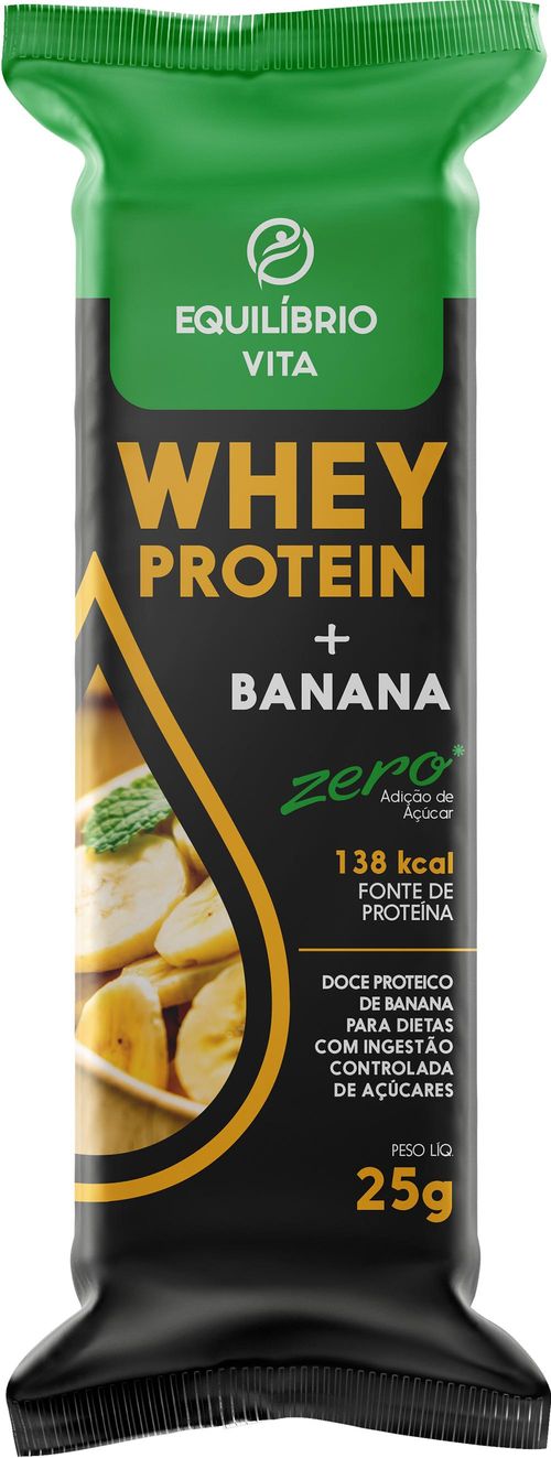 Barra Equilíbrio Vita Sabor Banana com Whey Protein Zero Açúcar 25g