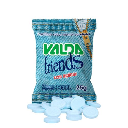 Pastilha Friends Sabor Mentol Zero Valda 25g