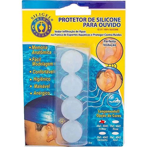 Protetor para Ouvidos de Silicone Incolor Ortho Pahuer com 4 Unidades