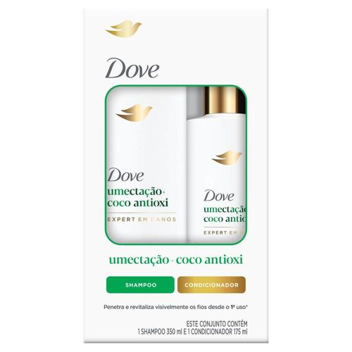 Kit Dove Umectação + Coco Antioxi com Shampoo 350ml + Condicionador 175ml