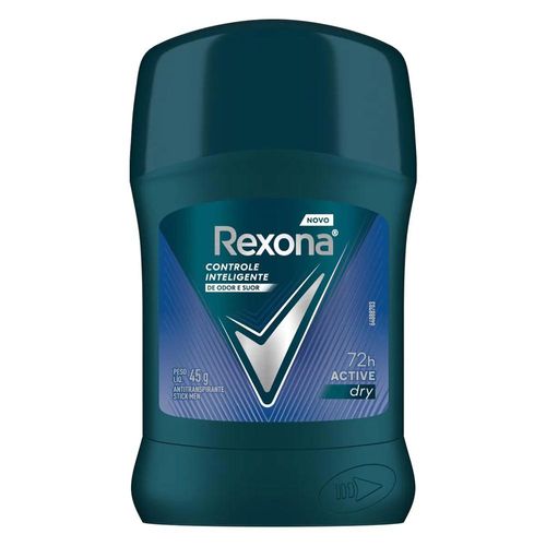 Desodorante Antitranspirante Stick Rexona Active Dry Masculino 72h 45g