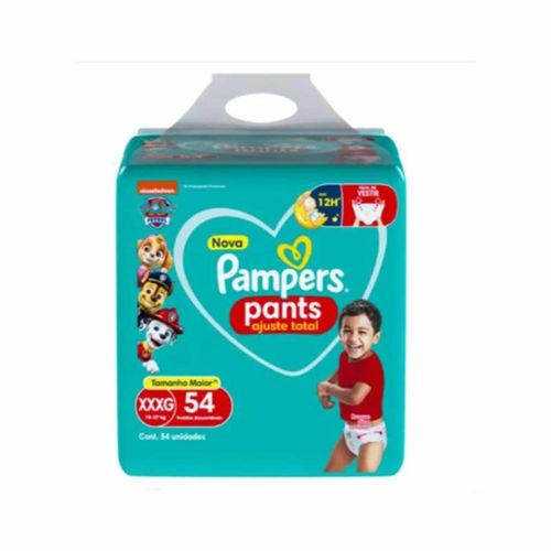 Fralda Descartável Infantil Pants Ajuste Tamanho XXXG Pampers com 54 Unidades