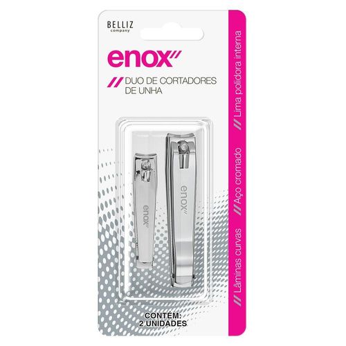 Cortadores de Unha Enox 937 Duo Tamanho P e G com 2 Unidades