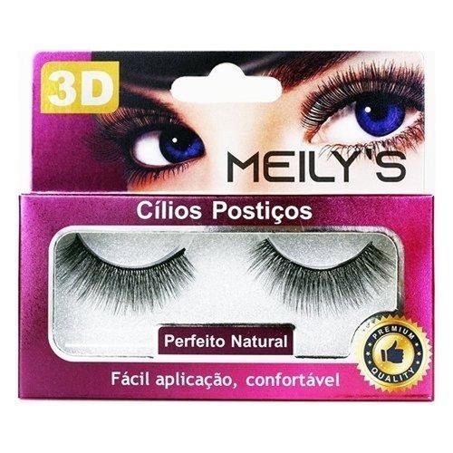 Cílios Postiços 3D Meilys Efeito Natural com 1 Unidade