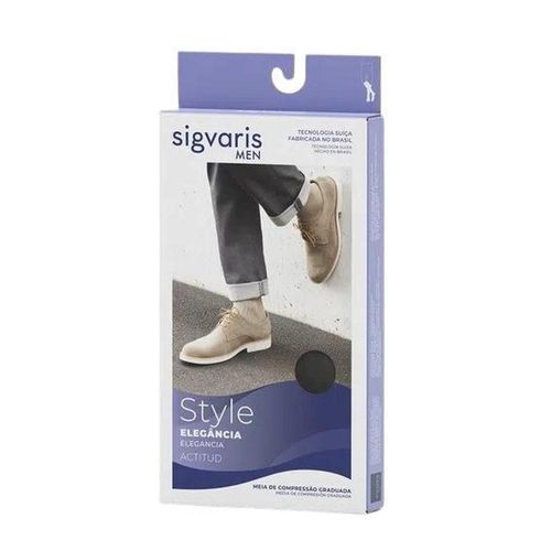 Sigvaris Act 15-20 Meia Masculina 3/4 M Preta com 1 Unidade