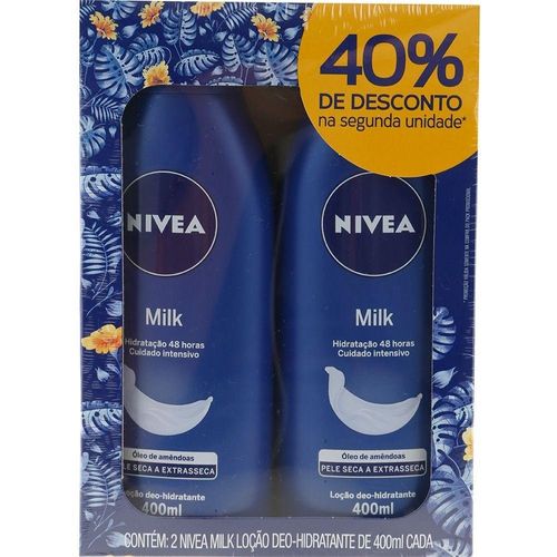 Kit Nivea Milk Loção Hidratante Corporal com 2 Unidades com 400ml