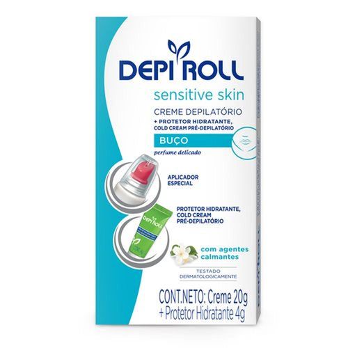 Creme Depilatório para Buço Sensitive Skin Depi Roll 20g + 1 Protetor Hidratante 4g