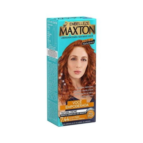 Tintura Maxton 7.44 Louro Médio Acobreado Intenso com 1 Unidade