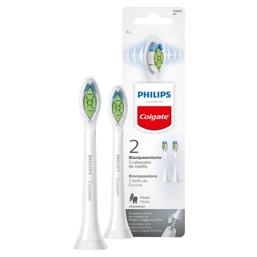 Refil para Escova de Dente Elétrica Phillips Colgate SonicPro Branqueadora com 2 Unidades