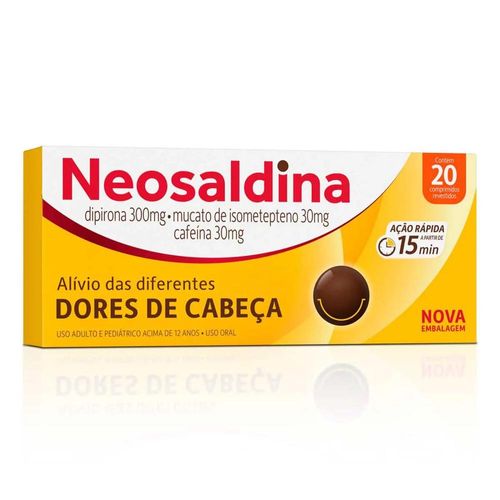 Neosaldina 30mg + 300mg + 30mg com 20 Drágeas
