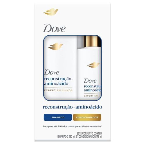 Kit Dove Reconstrução+Aminoácido com Shampoo 350ml + Condicionador 175ml