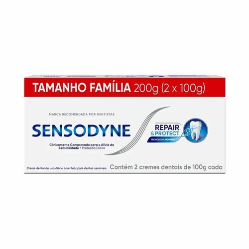 Kit Creme Dental Sensodyne Repair & Protect Tamanho Família com 2 Unidades com 100g