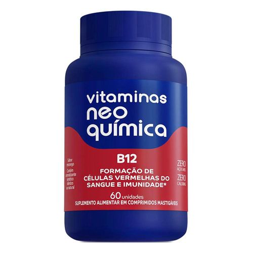 Vitamina B12 Neo Química Morango Mastigáveis com 60 Comprimidos