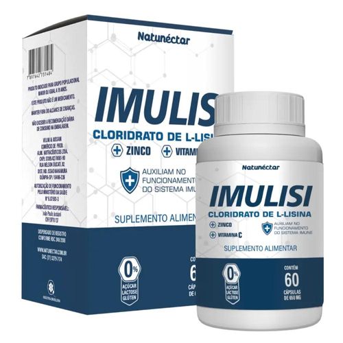 Imulisi 650mg Zinco e Vitamina C Natunéctar com 60 Cápsulas