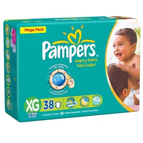 Fraldas Descartáveis Pampers Total Confort Tamanho XG com 38 Unidades