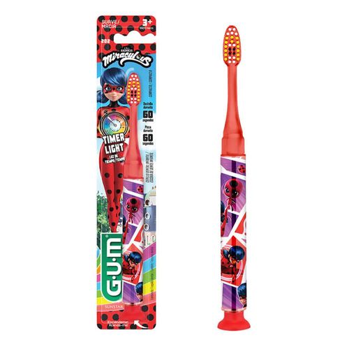 Escova Dental Infantil Macia Gum Miraculous Timer Light 1 Unidade