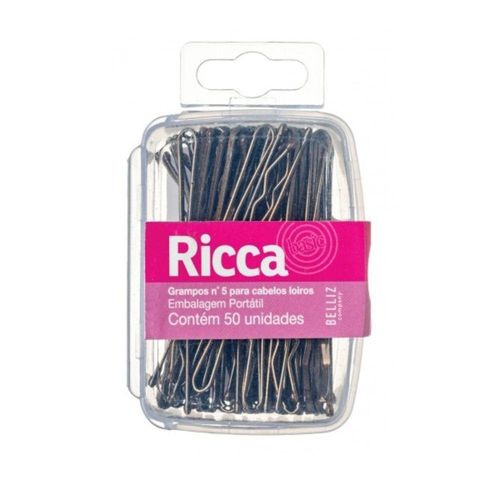 Grampo Para Cabelo Ricca N°5 Loiro com 50 Unidades