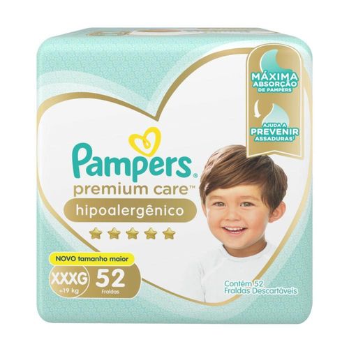 Fralda Pampers Premium Care XXXG com 52 Unidades