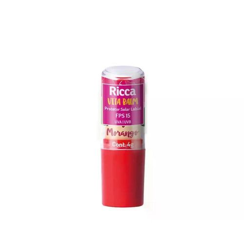 Protetor Solar Labial Ricca Fps15 Morango 4g