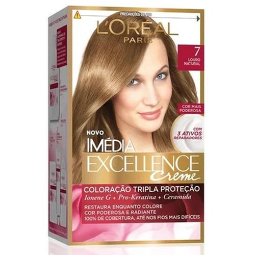 Kit Imedia Excellence Tintura Creme Cor N° 7.0 Louro Natural com 1 Unidade