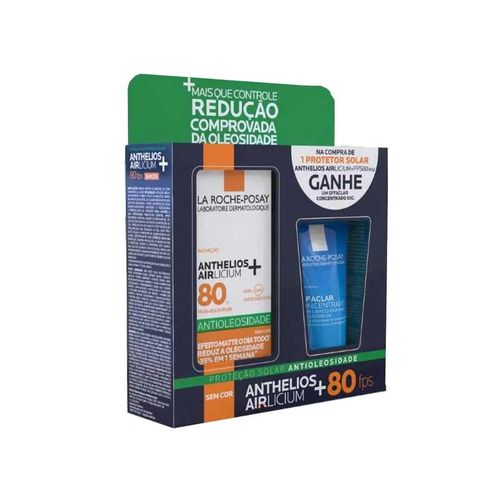 Kit La Roche-posay Protetor Solar Facial Anthelios Airlicium FPS 80 com 40g + Gel de Limpeza Effaclar Concentrado com 50g com 1 Unidade