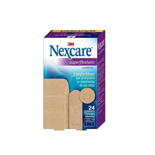 Curativos Nexcare 3M Superflexível Variados com 24 Unidades