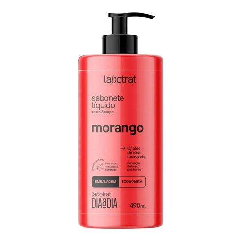 Sabonete Líquido Morango Rosto e Corpo Labotrat 490ml