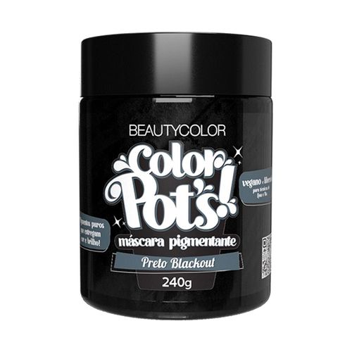 Máscara Capilar BeautyColor Color Pot'S Preto Blackout 240g
