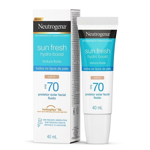Protetor Solar Facial Neutrogena Sun Fresh Hydro Boost FPS 70 Cor 2.0 40ml