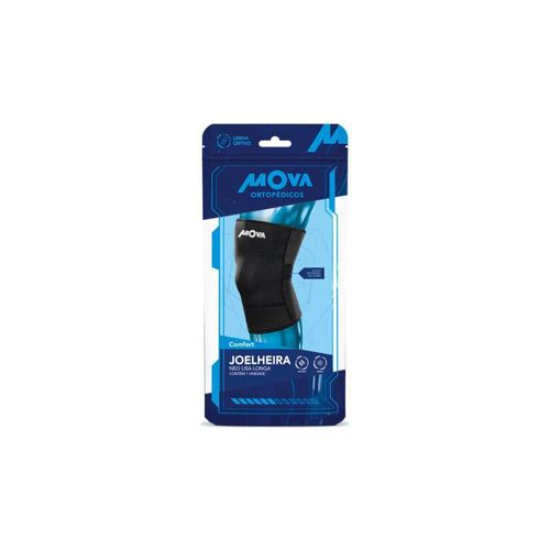 Joelheira Longa Lisa Cor Preta Tamanho GG Mova Ortopédicos com 1 Unidade