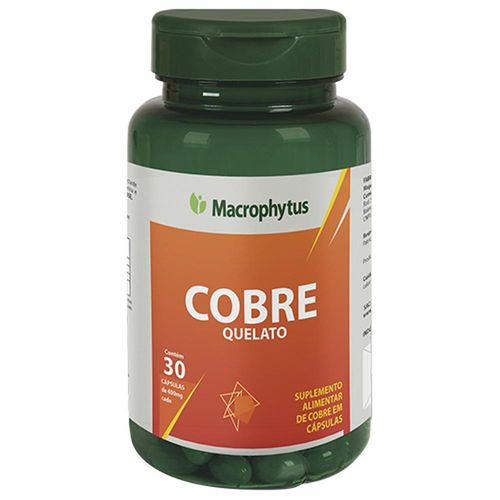 Cobre Quelato Macrophytus com 30 Cápsulas com 400mg