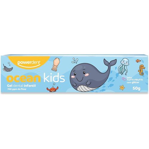 Gel Dental Infantil Powerdent Ocean Kids Sabor Tutti-Frutti 50g