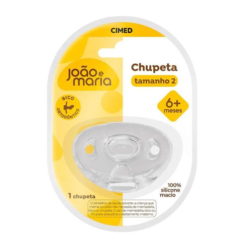 Chupeta Silicone João e Maria Ortodôntica Tamanho 2 com 1 Unidade