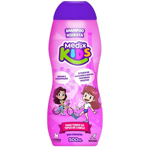Shampoo Hidrata Medix Kids Extrato de Morango e Proteínas Vegetais 500ml