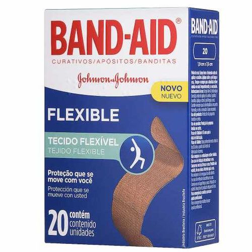 Curativos Band-Aid com Tecido Flexível com 20 Unidades