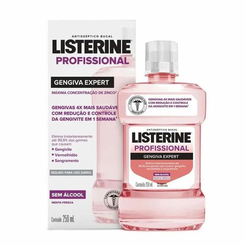 Enxaguante Bucal Listerine Profissional Gengiva Expert Sem Álcool 250ml