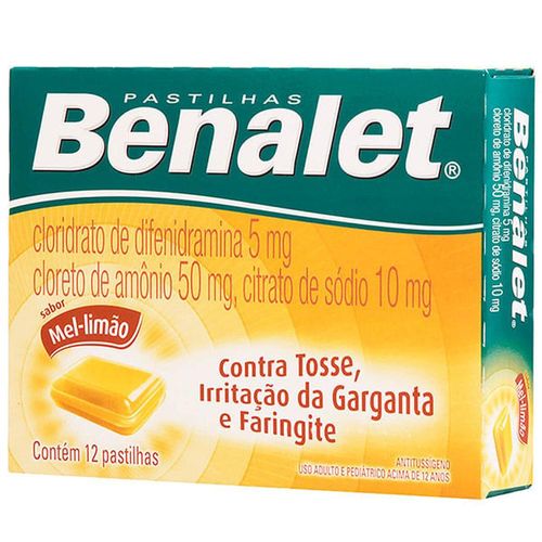 Benalet Sabor Mel e Limão com 12 Pastilhas