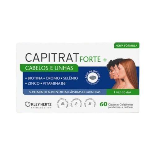 Capitrat Forte+ Cabelos e Unhas Kley Hertz com 60 Cápsulas