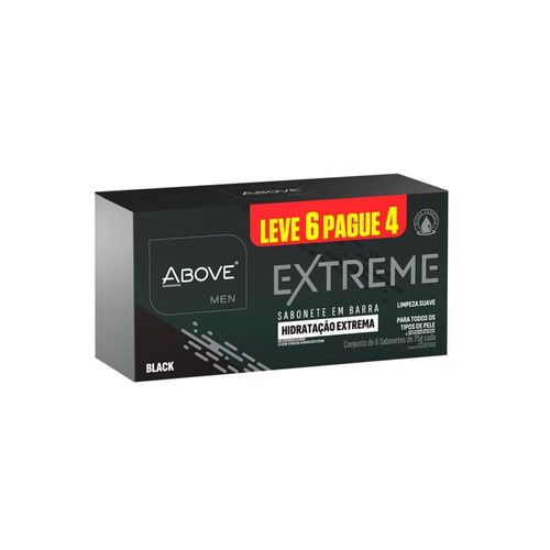 Pack Above Sabonetes em Barra Extreme Black Pague 4 e Leve 6 Unidades