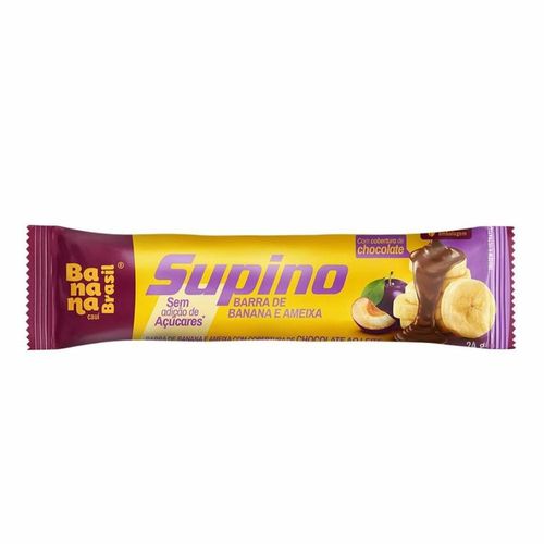 Barra de Banana e Ameixa Supino Banana Brasil com Cobertura de Chocolate 24g