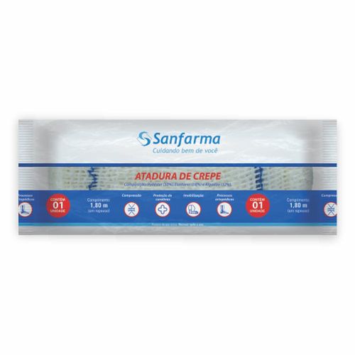 Atadura Crepe 6cm X 1,8m Sanfarma com 1 Unidade