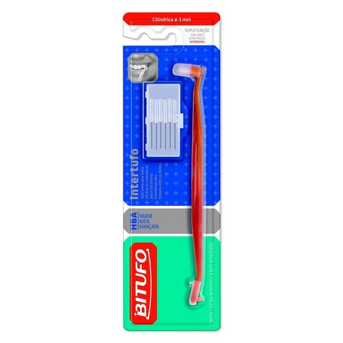 Escova Dental Bitufo Intertufo com Refil Interdental Cilíndrica 3mm