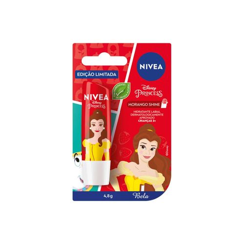 Hidratante Labial Infantil Nivea Morango Shine Edição Limitada Disney Bela 4,8g