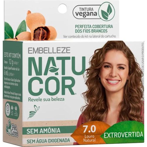 Tintura Natucor 7.0 Louro Natural com 1 Unidade