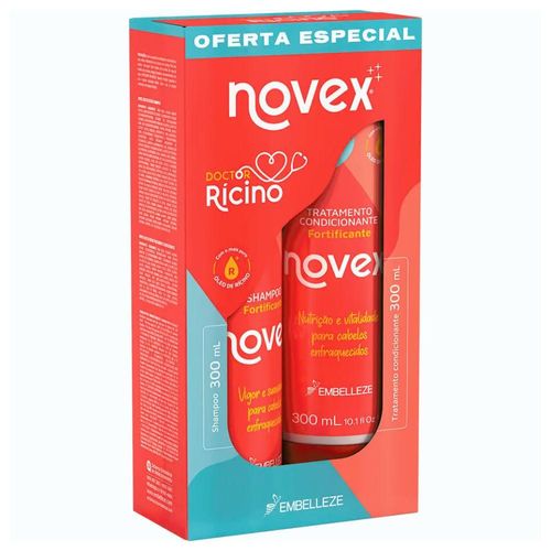 Kit Novex Doctor Rícino com Shampoo 300ml + Condicionador 300ml